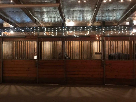 Horse stalls under a roof with Reflective Foil Insulation Spiral Duct Pipe Wrap Double Bubble 4 Inch By 10 Foot R8 With Taped Seams.