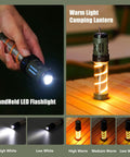 Portable LED Lantern And Flashlight Combo With Dual Heating Magnetic Mount And Tripod Ready Design