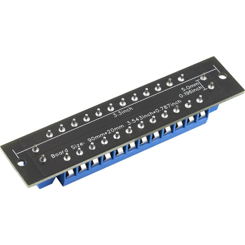 2x12 Terminal Block Distribution Module Breakout Board For AC And DC Power, 15 Amp screw terminal, 5.0mm pitch, black