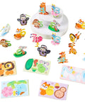 3D Cartoon Puzzle DIY Paper Craft Kit For Creative Building And STEM Projects That Sparks Learning Includes 176 Pieces Across Numbers Astronauts Athletes Vehicles Veggies And Letters For Fun Home Office Decor And Educational Activities. 176-piece paper set with animal number pieces and letter cards