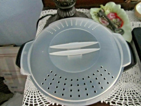 Top view of 2 Qt Microwave Micro Cooker with Locking Lid and Dual Drain Holes, Right or Left Hand Friendly, Dishwasher Safe.