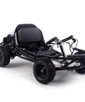 Sandman Go Kart 52cc Gas Powered with 32 MPH top speed, black finish, 9.5 inch pneumatic tires, angled front view