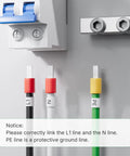 Close-up showing wiring for Level 2 EV Charger Wall Mount With 25 Foot Cable, 50 Amp 240 Volt Fast Charging For J1772 EVs.