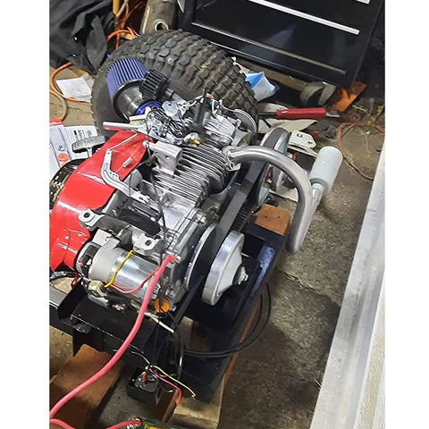 Beefy Heavy Duty Exhaust With Muffler For Predator 212cc 6.5 HP Honda GX160 GX200 engine installed on go kart frame