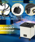 Powerful 100W Solder Smoke Fume Extractor with flexible hose, swivel casters for mobility, and quick-release buckles