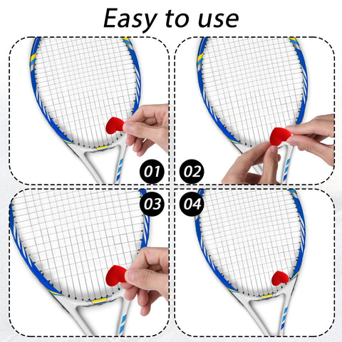 Heart Shaped Tennis Dampeners Set Of 4 Silicone Vibration Absorbers For Rackets Easy Install Steps