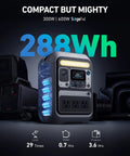 Solix C300 Portable Power Station 288Wh LiFePO4 Battery With 300W Continuous Power And 600W Surge 140W Fast Charging