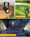 4 Pack Landscape Lighting Kit With Plug In Outdoor LED Spotlights Low Voltage 12V Transformer with wall and ground fixtures