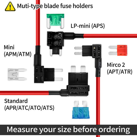 Mini Add A Circuit Fuse Tap Kit 12V 5 Pack With Blade Fuse Holders And 15A Mini ATM Fuses Waterproof And Anti Rattle types