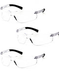 Ztek Bifocal Safety Glasses With Clear Lenses, 2.5 Diopter Readers, Scratch Resistant Coating, Rubber Frame For All Day Comfort, 3 Pack