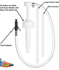 Slippery Pete fluid transfer pump kit with 38mm wide-mouth cap and third-hand adapter