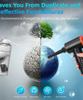 Comparison of a canned air duster and Electric Air Duster With 6000mAh Battery 3 Speed LED Turbo Clean For Home Office Car Reusable Dust Blower For Keyboard PCs Electronics HVAC Blinds And Installations No Canned Air Needed.