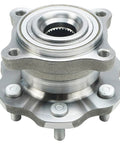Front view of 4WD Wheel Bearing Hub Assembly Set For Nissan Frontier And Pathfinder, 6 Lug With ABS, Replacement Part 515065, 541003.