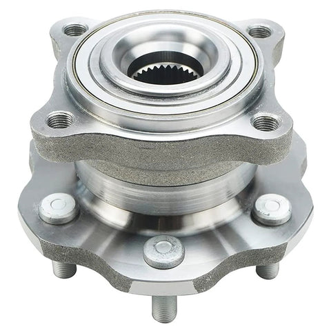 Front view of 4WD Wheel Bearing Hub Assembly Set For Nissan Frontier And Pathfinder, 6 Lug With ABS, Replacement Part 515065, 541003.
