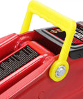 Close-up of handle on 1.5 Ton Hydraulic Trolley Floor Jack With Blow Mold Carrying Case, Heavy Duty Steel Car Jack For DIY Garage Use, Red
