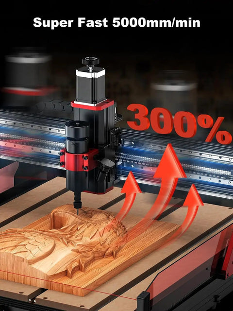 Powerful Desktop CNC Router Engraving Machine 600 X 500 Mm Worktable With 500W Turbo Spindle cutting intricate wooden design.