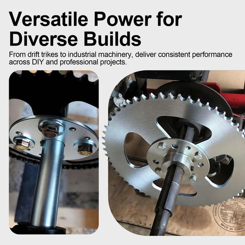 Go Kart And Mini Bike Sprocket Hub With Three Quarter Inch Bore And Three Sixteenth Inch Keyway For Sprockets And Drums in use