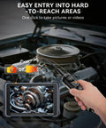 Slim 5.5mm Endoscope Camera With 2MP HD Borescope And 6 LED Lights For Auto And Home Diagnostics TES102 See Every Nook In Tight Spaces And Diagnose Car Engines Pipes And Appliances Like A Pro. hand-held screen view of engine gears