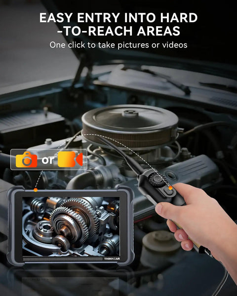 Slim 5.5mm Endoscope Camera With 2MP HD Borescope And 6 LED Lights For Auto And Home Diagnostics TES102 See Every Nook In Tight Spaces And Diagnose Car Engines Pipes And Appliances Like A Pro. hand-held screen view of engine gears