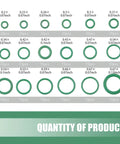 Air Conditioning Compressor Seal Ring Kit For Cars, 18 O Type Rubber O Rings specifications and quantities chart