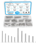 100 Piece Electrical Screw Kit With 6-32 And 8-32 Phillips Flat Head Screws, 304 Stainless Steel Outlet Mounting Screws For Wall Plates, Switches, Receptacles - Handy DIY Pro Grade Set