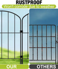 Comparison of No Dig Garden Fence Kit 24 Inch High Arch Border Panels 10.5 Feet Long 10 Panels With S Clips And Zip Ties to a rusted fence