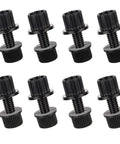 Heavy Duty License Plate Bolts Set 8 Pcs 6mm Diameter and 25mm Length Nylon Screws With Nuts Universal Thread Black