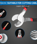10 Inch High Leverage Cable Cutter Pliers cut through copper and aluminum wires with precision and heat treated blades.