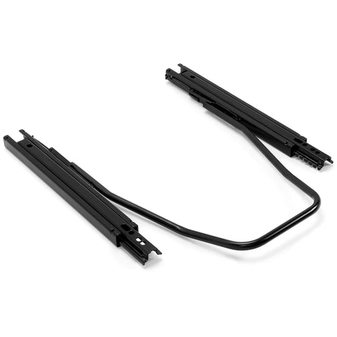 Universal Seat Slider Track Kit With Dual Locking Rails For Aftermarket Seats, black aluminum, side view