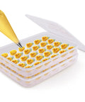Two Pack Large Capacity Deviled Egg Carrier Tray With Lids Holds 60 Eggs Total Clear Plastic Egg Holder in use with piping bag