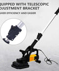 Pro Gear Four Head Concrete Sander With Extension Pole And Six Speed Switches For Buffing Floors Walls Marble Stone Surfaces showing telescopic adjustment bracket.