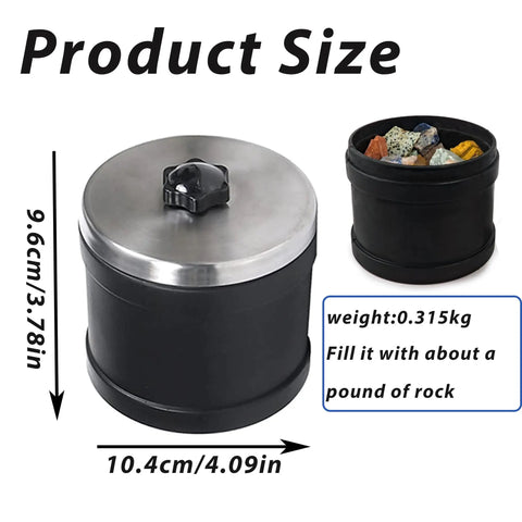 1 Lb Tumbler Barrel With Leak Proof Lid Replacement Parts Kit For Hobby Tumbling And Polishing Compact 4.09 By 3.78 Inch Black Tumbler Barrel For Home Use