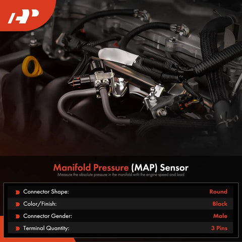 Map Sensor For Chevy And GMC Vehicles, Plug And Play Upgrade For Engine Management, High Accuracy Manifold Absolute Pressure Sensor, Easy Install Replacement, Diagnostic Ready, Fits Chevy Astro, Blazer, Cobalt, Express, Camaro, Silverado, Suburban, Tahoe on engine bay