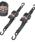 Heavy Duty 2 Inch X 10 Foot Retractable Ratchet Tie Down Straps With S Hooks, 800 LB Working Load Limit, 2400 LB Breaking Strength