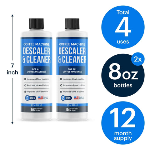 Universal Descaling Solution For All Automatic Coffee Makers And Espresso Machines Made In The USA Descaler Cleaner For Mineral Scale And Oil Buildup Deep Cleaning For Home Coffee Equipment