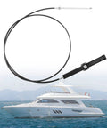 Single Rack And Pinion Mechanical Steering Cable For Boats 17 Ft Back Mount in front of a yacht.