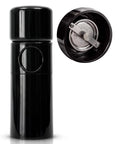 Unicorn Pepper Mill By Tre Spade Premium Kickin Manual Pepper Grinder interior view showing steel burrs, ABS plastic, 6-inch, Italy-made.