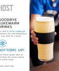 Level Up Your Chill Game With These Freezable Pint Glasses Double Walled Insulated Tumblers That Keep Beer And Iced Coffee Straight Frosty Built To Last Set Of Two Wooden Handles, showcasing chilled drink in hand.