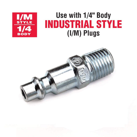 Industrial style 1/4 inch plug for Two Way T Style Air Manifold With Industrial 6 Ball Brass Couplers And One Quarter Inch Input Corrosion Resistant Build For Quick Air Split And Easy Tool Hookup On The Job