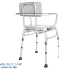 Deluxe Comfy Padded Shower Chair With Backrest And Arms Waterproof Cushioned Seat For Comfort And Safety Slip Resistant