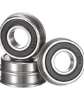 HiPicco FR4-2RS flanged ball bearings with double rubber seals, 1/4 in ID × 5/8 in OD, 4 pcs, chrome steel