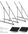 Two Sets 45 Inch Adjustable Tilt Solar Panel Mount Brackets For 2 To 4 Panels 100W To 400W Roof RV Boat Off Grid Energy Kit