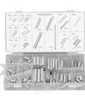 Solid Durable Set Of 200 Galvanized Steel Compression And Extension Springs For Home Auto DIY Fixes And Maintenance Jobs That Last kit box