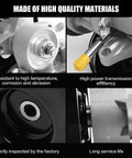 DWLDMLWC vacuum pump with pulley for Isuzu NPR-HD; metal body, silver finish; front, side and close-up views