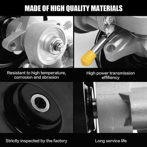 DWLDMLWC vacuum pump with pulley for Isuzu NPR-HD; metal body, silver finish; front, side and close-up views