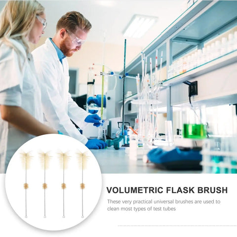 4 Piece Lab Flask Brush Set For 250ml Volumetric Flasks, Glass Tubes And Beakers Cleaning Brushes image in a chemistry lab