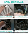 Installation process of Replacement Bathroom Exhaust Fan Motor Assembly for Broan Nutone models QTN80L, QTR080, QTR070L, QTR070.