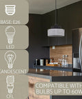 Xander 11 Inch Modern Pendant Light With Concrete Drum Shade And Textured Black Finish over kitchen island