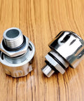 3/8 Inch Npt Breather Cap With 40 Micron Beast Mode Filtration For Hydraulic Tanks And Gearbox Coolant Reservoirs shown from the side on a wood background.