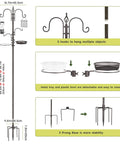 Illustration of Bird Feeding Station Kit With Adjustable Hooks And Trays, Tough Pole System For Hanging Big And Small Feeders